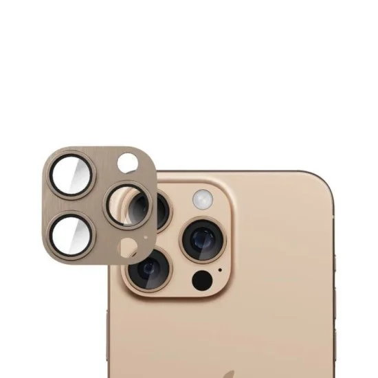 Smartix Premium Aluminium Camera Glass for iPhone 16 Pro/Pro Max - Desert Titanium